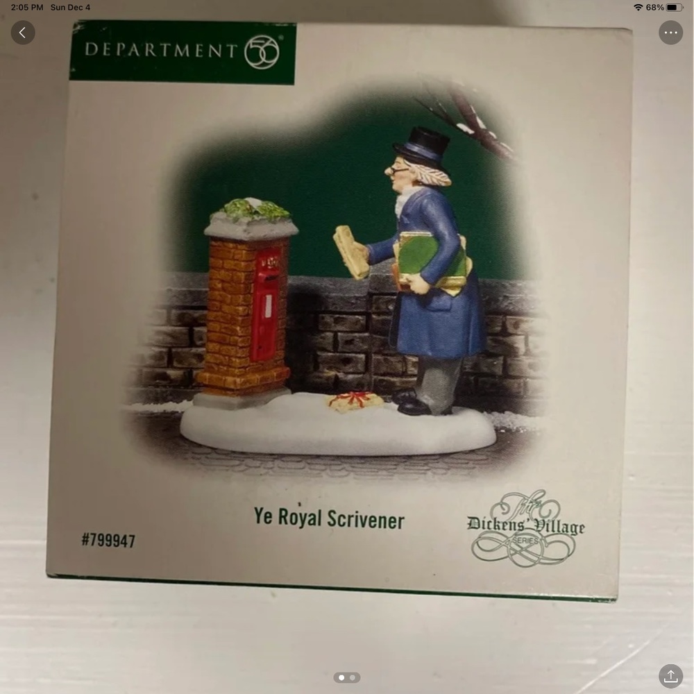 Dept 56 "Ye Royal Scrivener" Accessory
